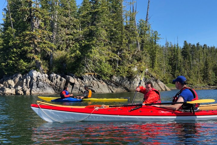 Kayakers near Ketchikan, Alaska