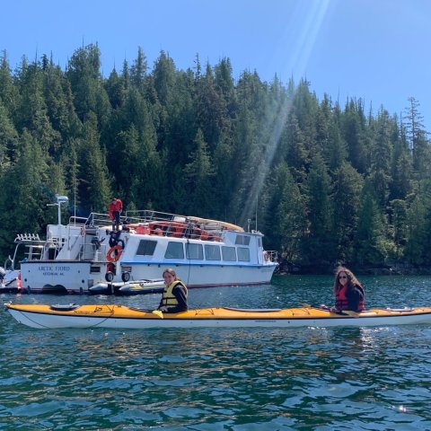 Tandem Sea Kayak at Orca Cove near Ketchikan, Alaska