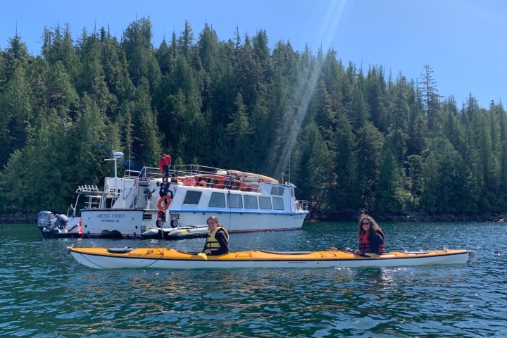 Tandem Sea Kayak at Orca Cove near Ketchikan, Alaska